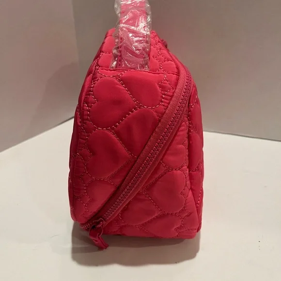 NWT Betsy Johnson Hot Pink Quilted Heart Bag - Picture 4 of 16
